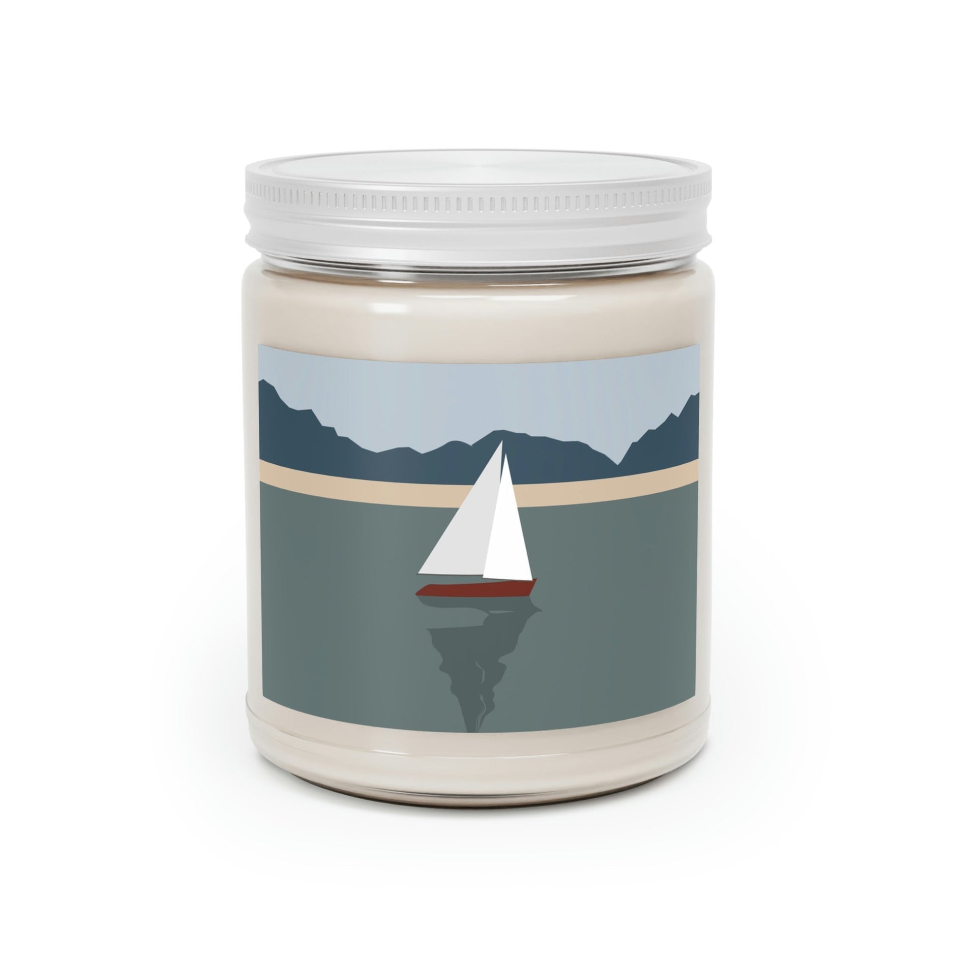 Sailboat Yacht Summertime Sea View Minimal Nature Art Candle Up to 60hSoy Wax 9oz Ichaku [Perfect Gifts Selection]