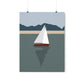 Sailboat Yacht Summertime Sea View Minimal Nature Art Premium Matte Vertical Posters Ichaku [Perfect Gifts Selection]