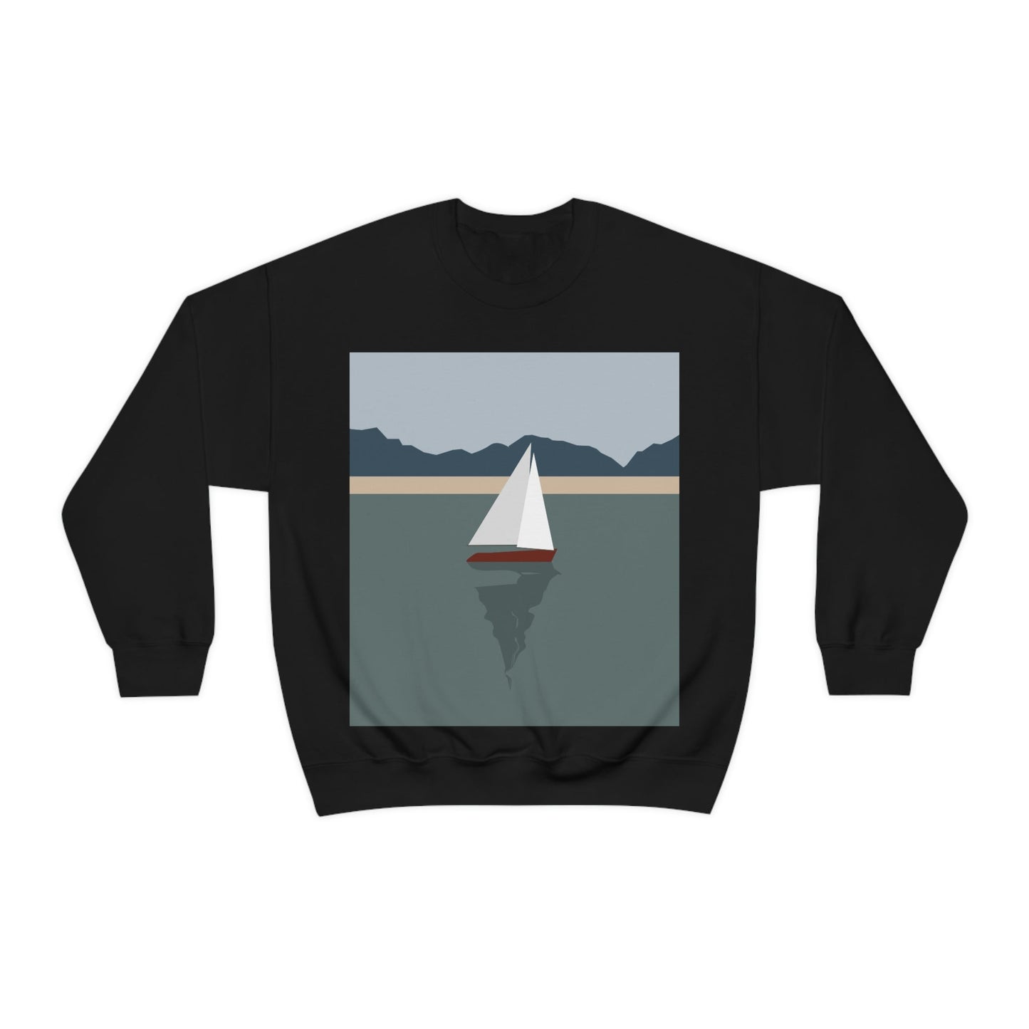 Sailboat Yacht Summertime Sea View Minimal Nature Art Unisex Heavy Blend™ Crewneck Sweatshirt Ichaku [Perfect Gifts Selection]