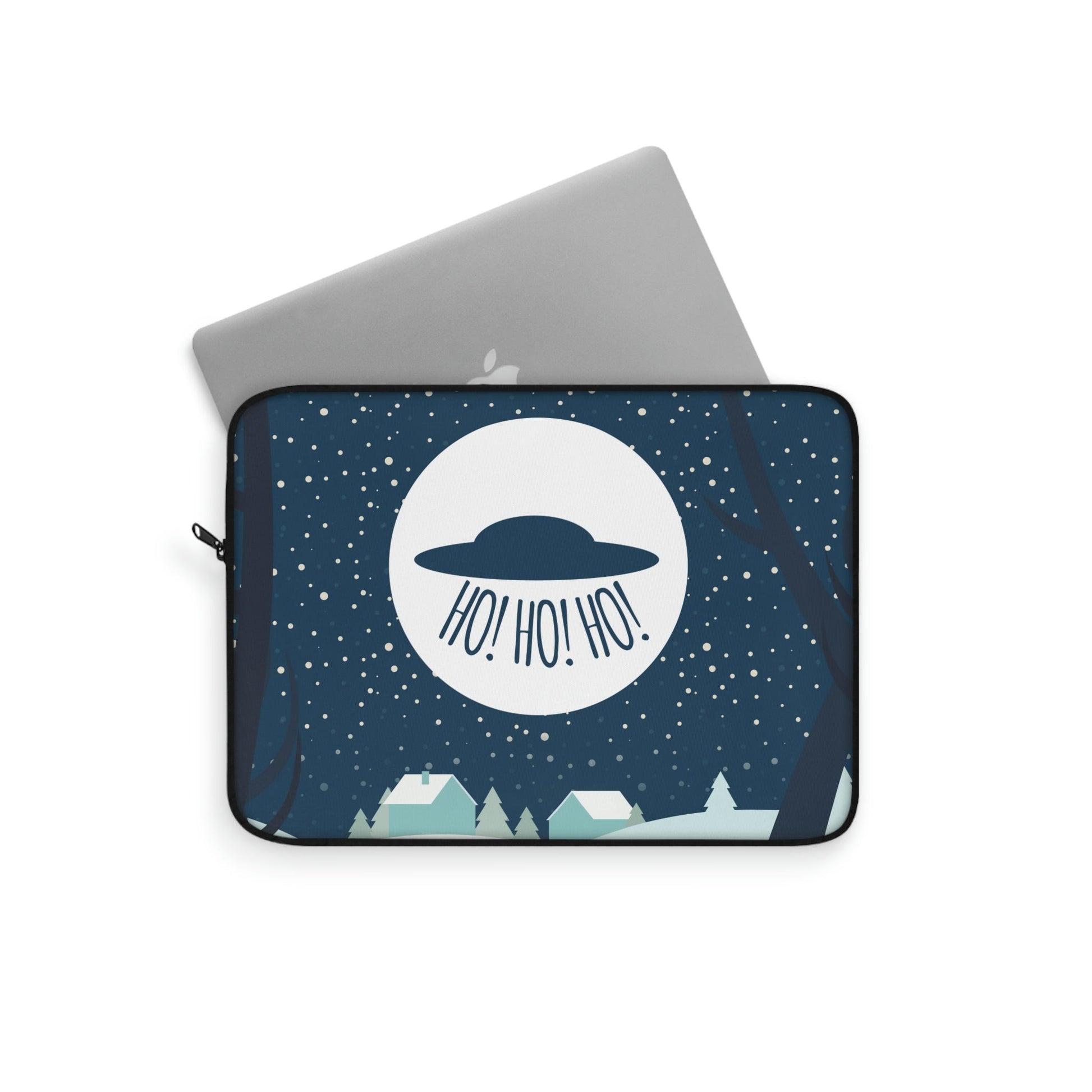 Santa Claus Arrival Merry Christmas Aliens UFO Winter Humor Art Laptop Sleeve Ichaku [Perfect Gifts Selection]