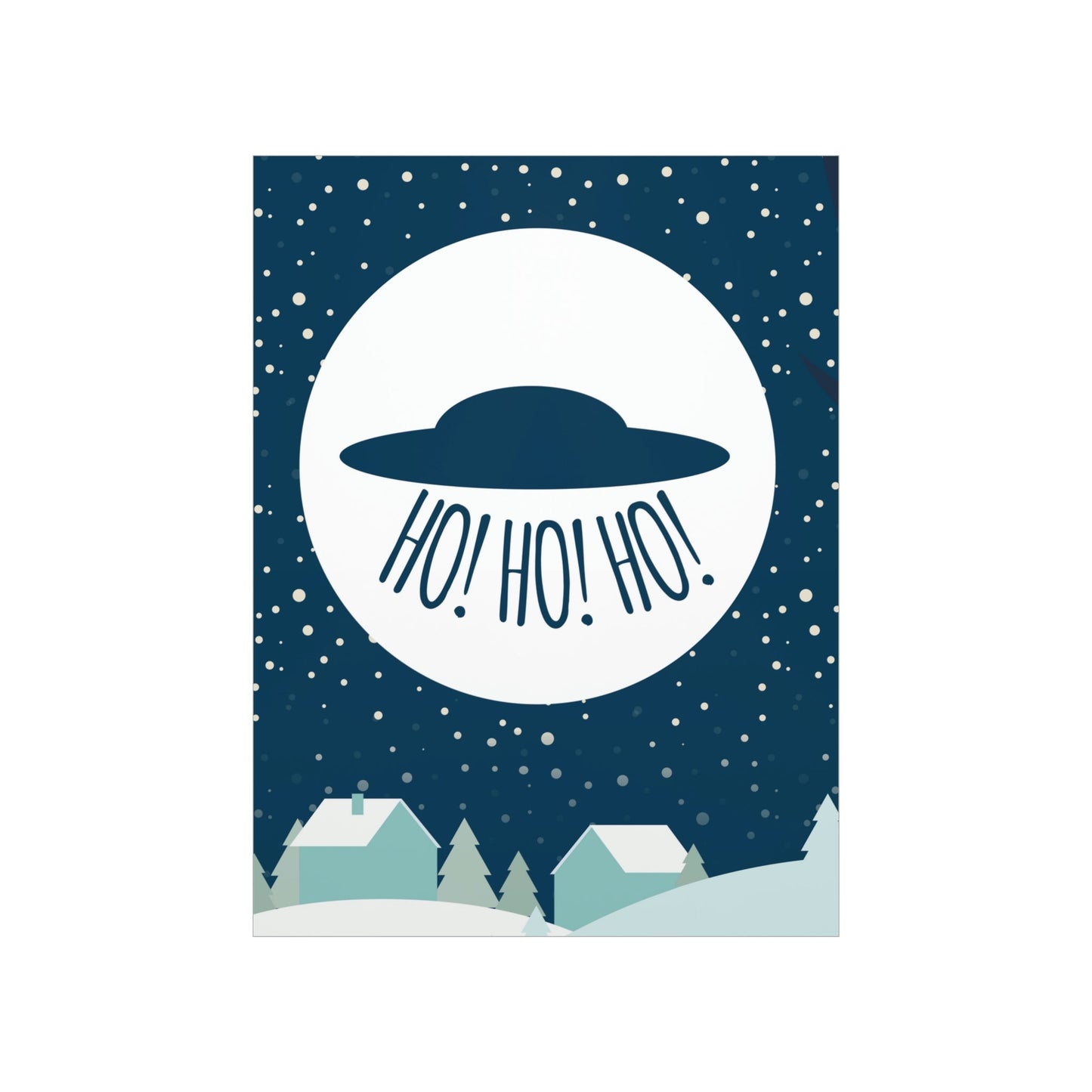 Santa Claus Arrival Merry Christmas Aliens UFO Winter Humor Art Premium Matte Vertical Posters Ichaku [Perfect Gifts Selection]