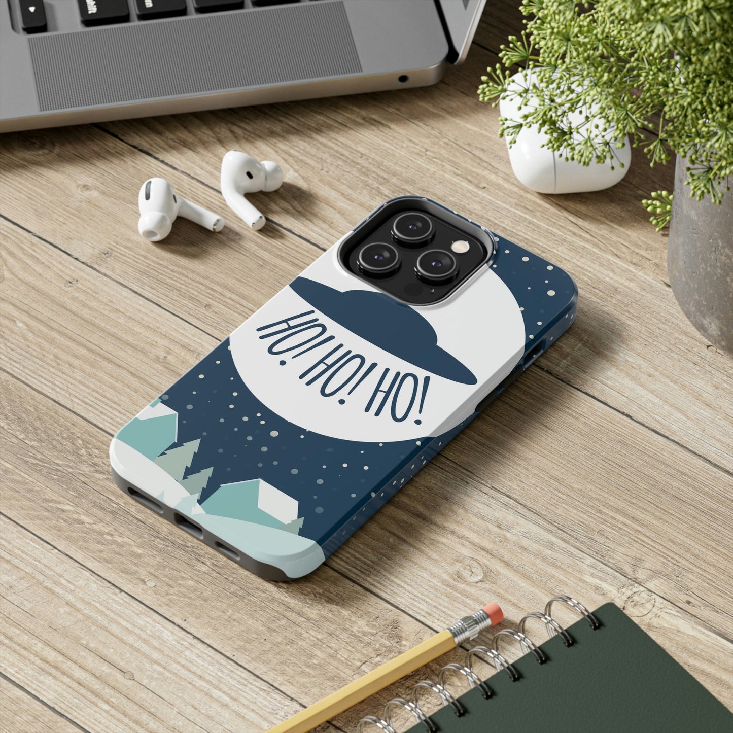 Santa Claus Arrival Merry Christmas Aliens UFO Winter Humor Art Tough Phone Cases Case-Mate Ichaku [Perfect Gifts Selection]