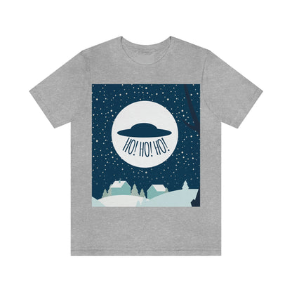 Santa Claus Arrival Merry Christmas Aliens UFO Winter Humor Art Unisex Jersey Short Sleeve T-Shirt Ichaku [Perfect Gifts Selection]