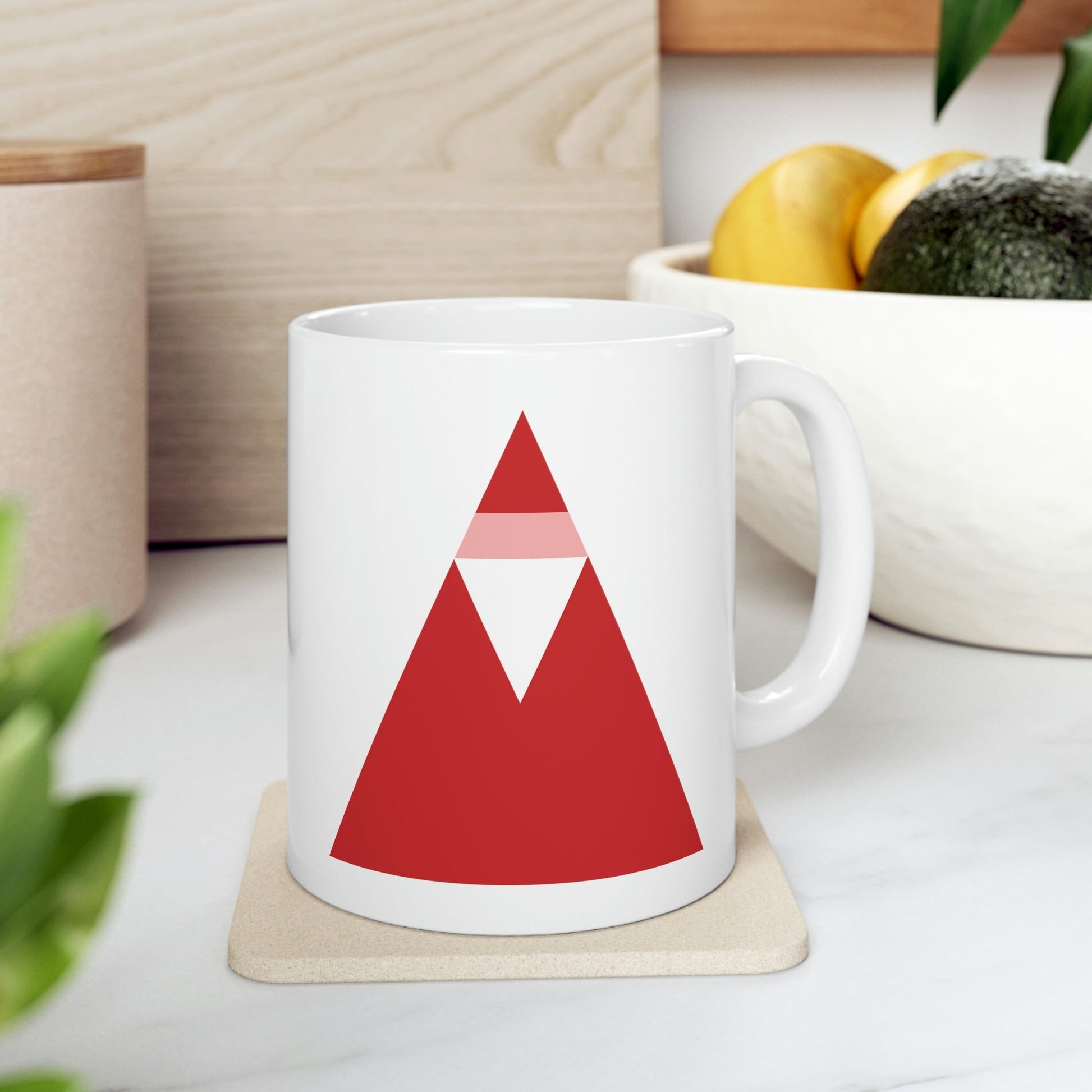 Santa Claus Minimal Abstract Art Ceramic Mug 11oz Ichaku [Perfect Gifts Selection]