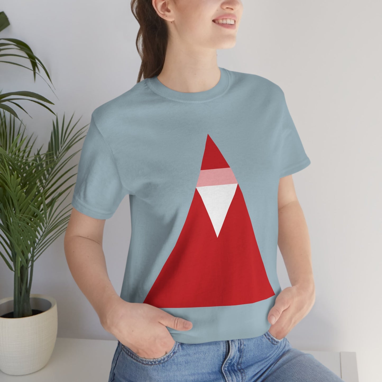 Santa Claus Minimal Abstract Art Essential Unisex Jersey Short Sleeve T-Shirt Ichaku [Perfect Gifts Selection]