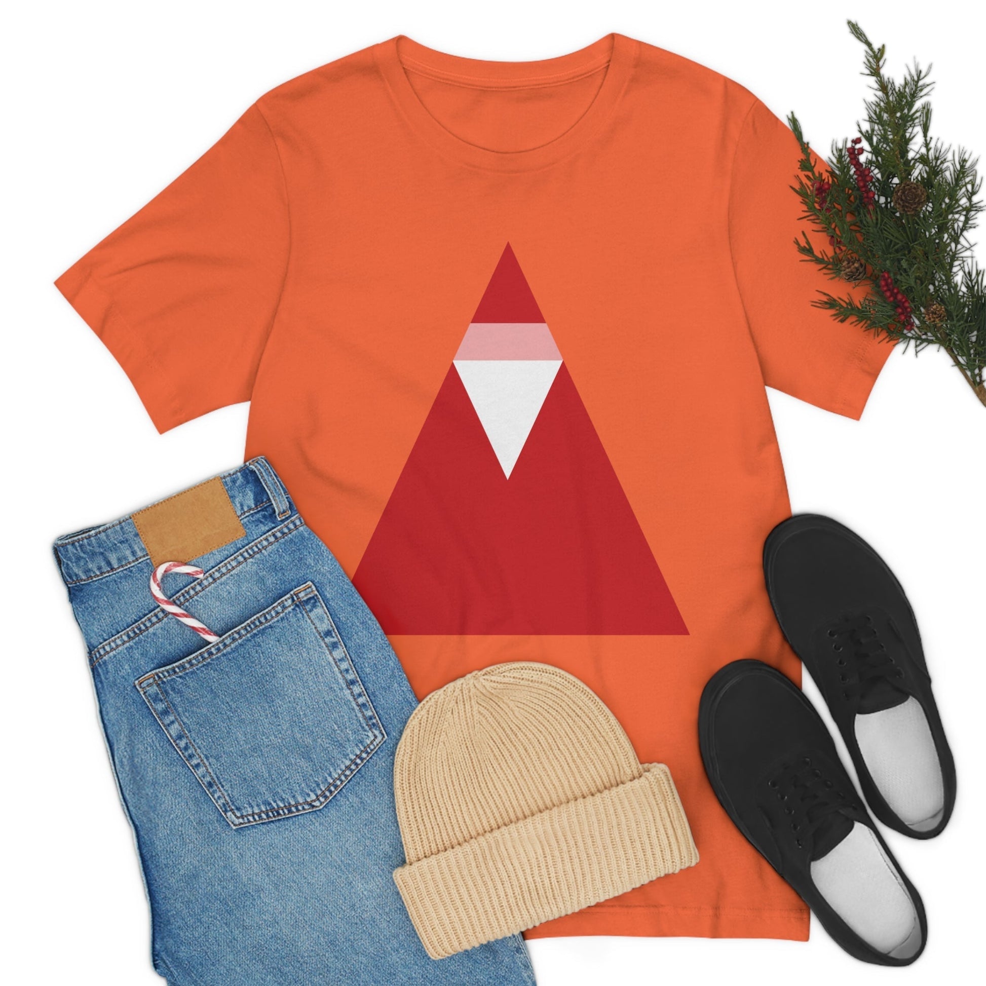 Santa Claus Minimal Abstract Art Essential Unisex Jersey Short Sleeve T-Shirt Ichaku [Perfect Gifts Selection]