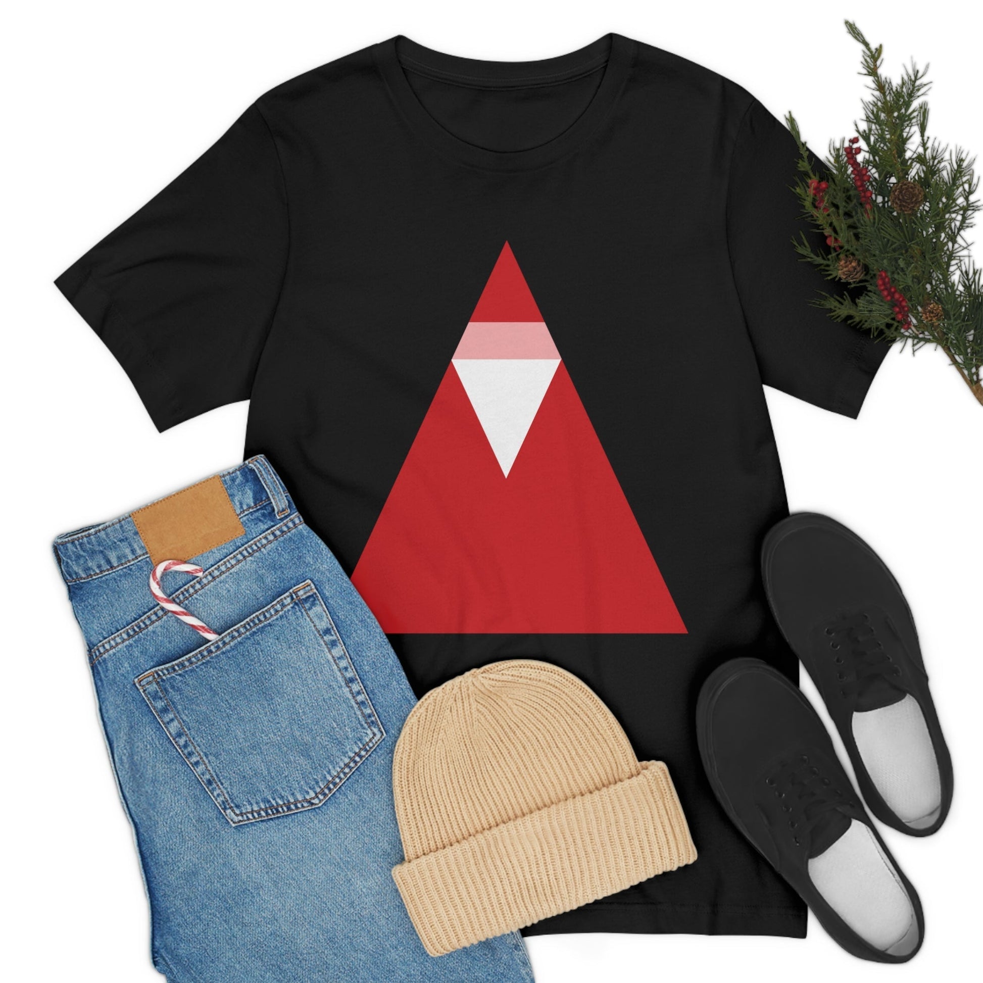 Santa Claus Minimal Abstract Art Essential Unisex Jersey Short Sleeve T-Shirt Ichaku [Perfect Gifts Selection]