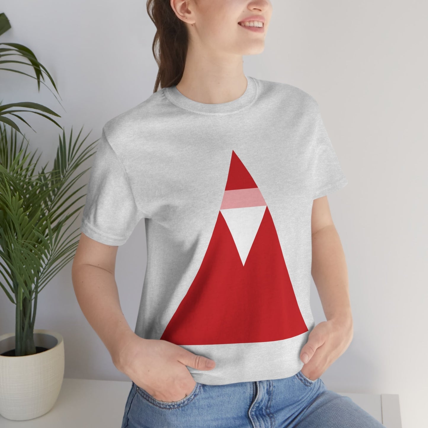 Santa Claus Minimal Abstract Art Essential Unisex Jersey Short Sleeve T-Shirt Ichaku [Perfect Gifts Selection]