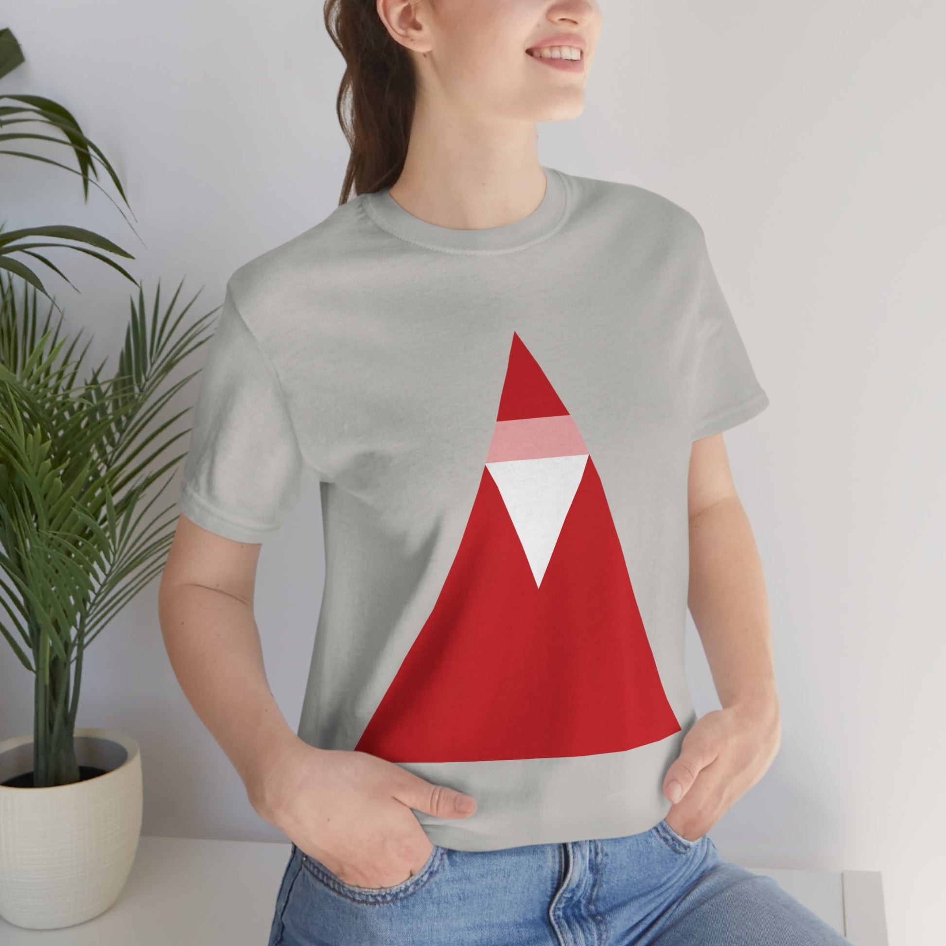 Santa Claus Minimal Abstract Art Essential Unisex Jersey Short Sleeve T-Shirt Ichaku [Perfect Gifts Selection]