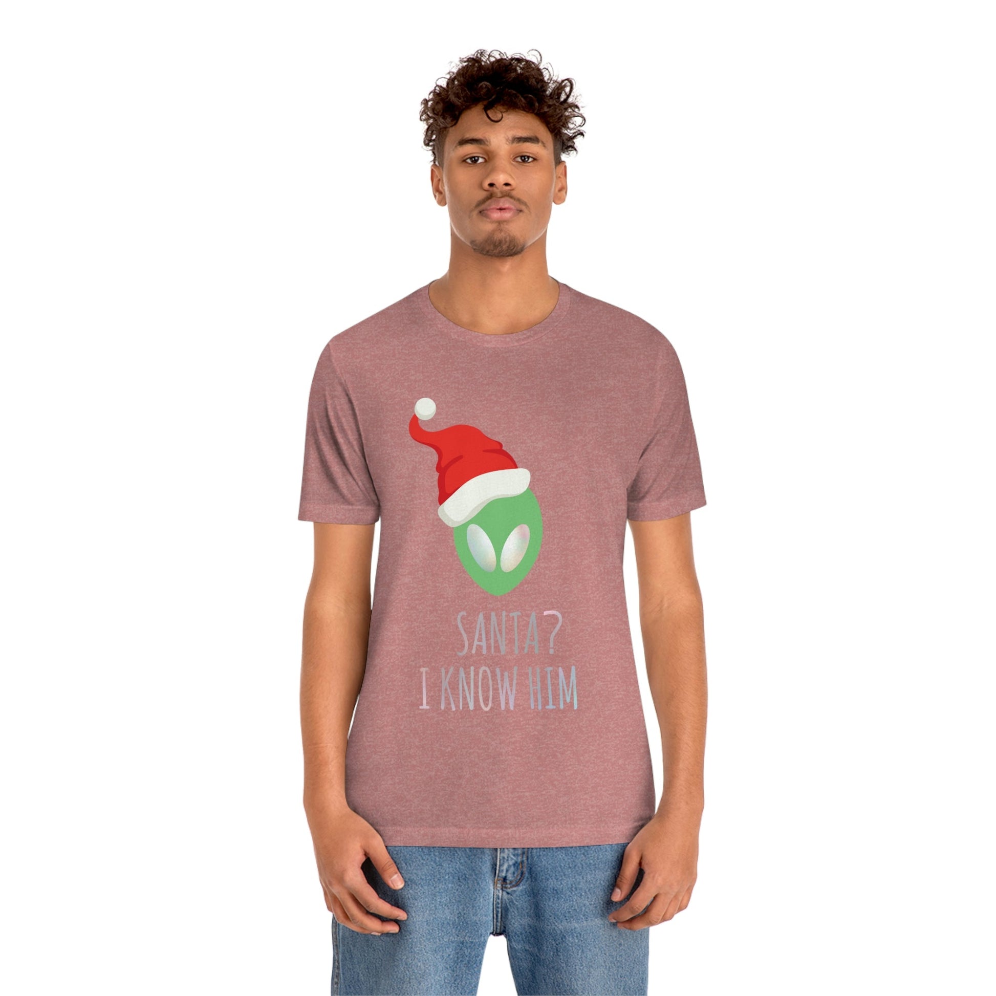 Santa I know him Merry Christmas Happy New Year Unisex Jersey Short Sleeve T-Shirt Ichaku [Perfect Gifts Selection]