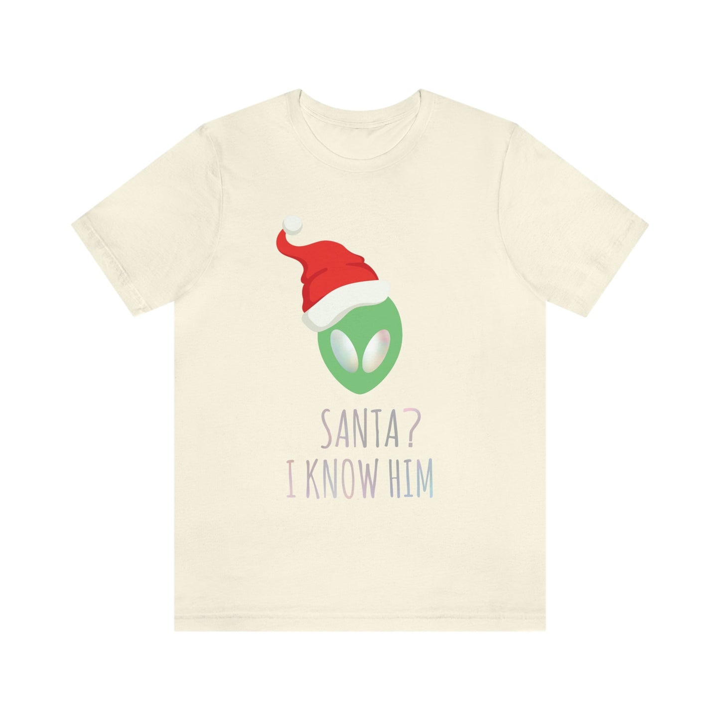 Santa I know him Merry Christmas Happy New Year Unisex Jersey Short Sleeve T-Shirt Ichaku [Perfect Gifts Selection]