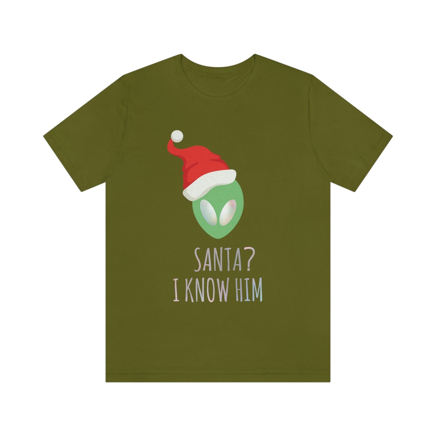 Santa I know him Merry Christmas Happy New Year Unisex Jersey Short Sleeve T-Shirt Ichaku [Perfect Gifts Selection]