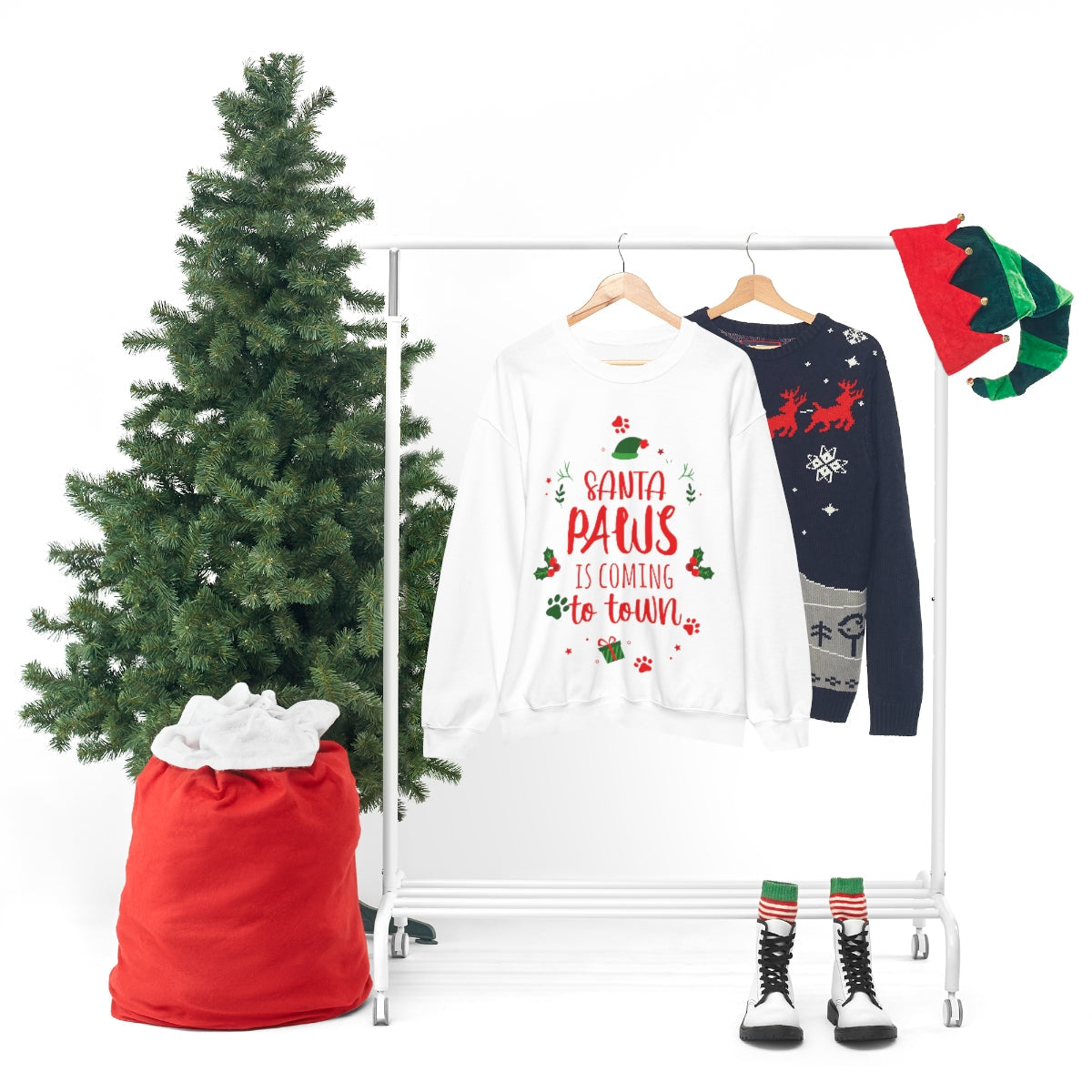 Santa Is Coming Magic Christmas Gift Happy New Year Unisex Heavy Blend™ Crewneck Sweatshirt Ichaku [Perfect Gifts Selection]