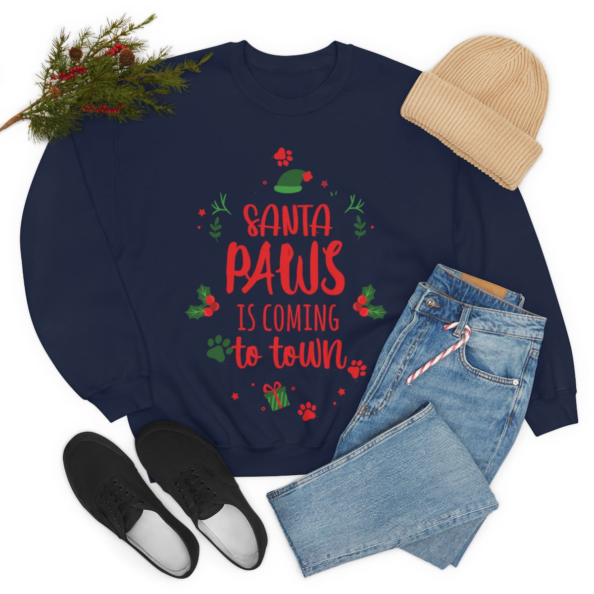 Santa Is Coming Magic Christmas Gift Happy New Year Unisex Heavy Blend™ Crewneck Sweatshirt Ichaku [Perfect Gifts Selection]