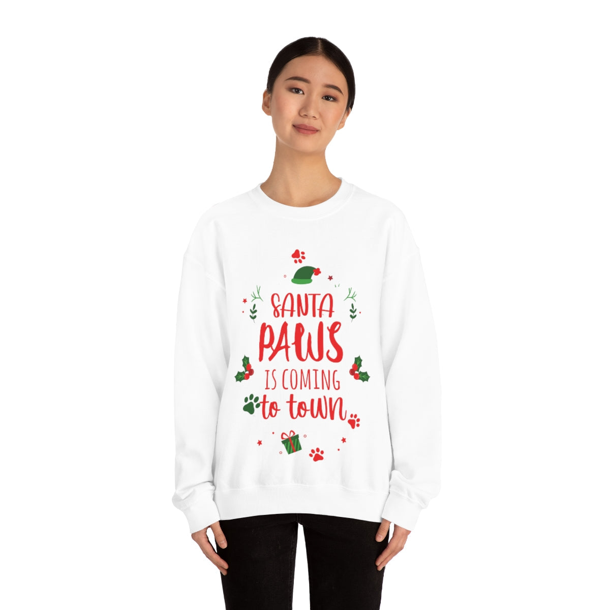 Santa Is Coming Magic Christmas Gift Happy New Year Unisex Heavy Blend™ Crewneck Sweatshirt Ichaku [Perfect Gifts Selection]