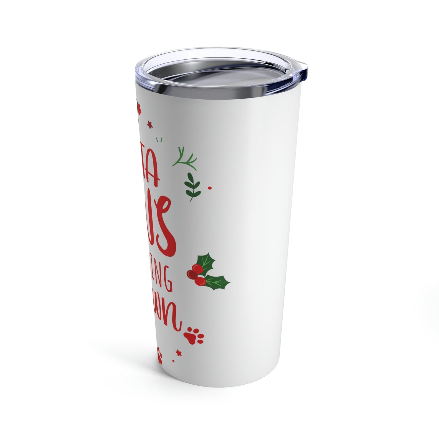 Santa Paws Is Coming Magic Christmas Gift Happy New Year Stainless Steel Hot or Cold Vacuum Tumbler 20oz Ichaku [Perfect Gifts Selection]