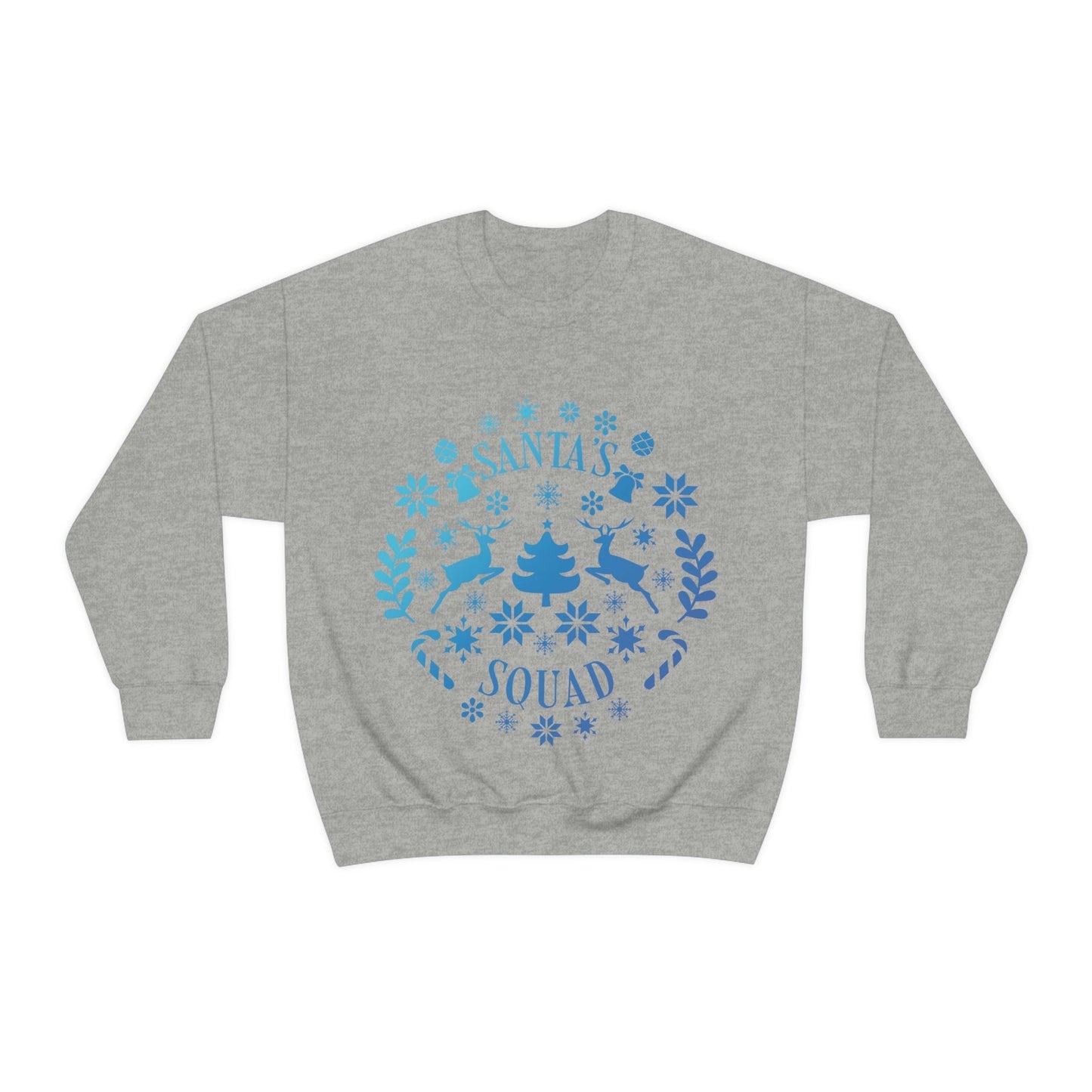 Santa Squad Merry Christmas Team Blue Design Unisex Heavy Blend™ Crewneck Sweatshirt Ichaku [Perfect Gifts Selection]