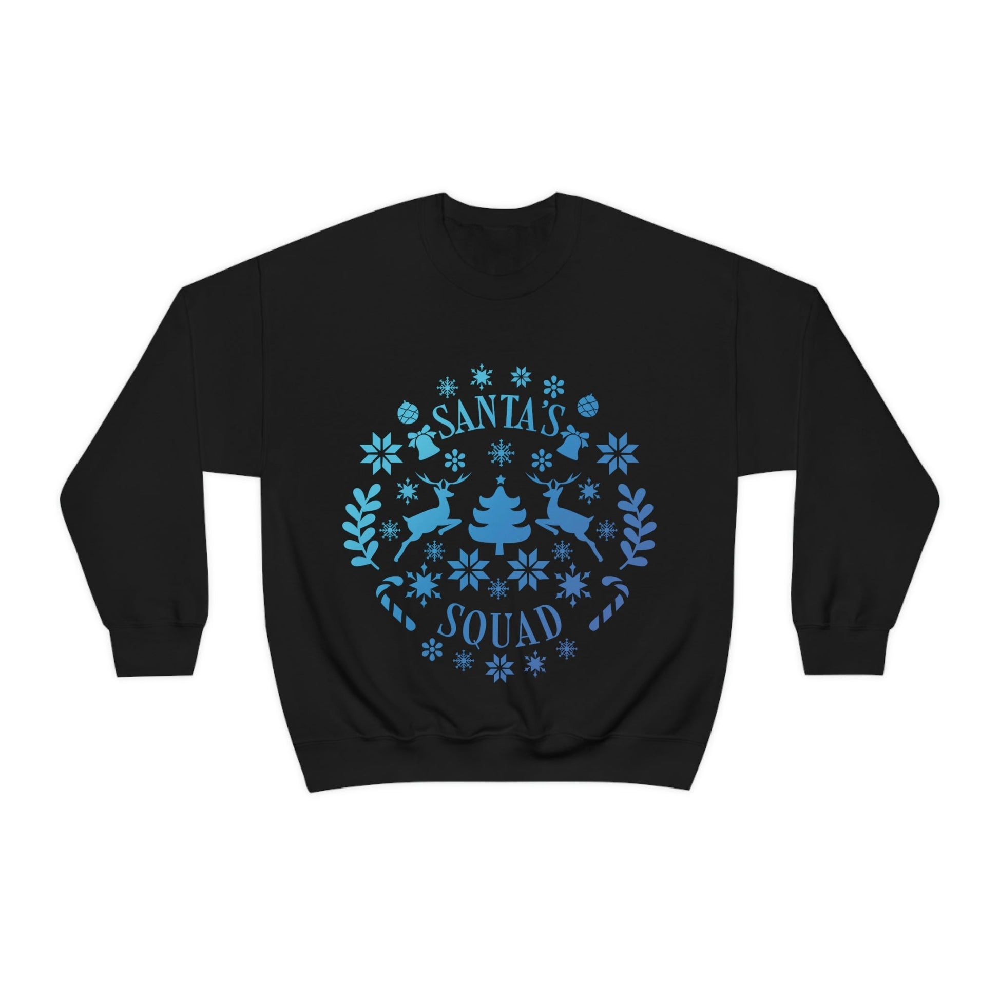 Santa Squad Merry Christmas Team Blue Design Unisex Heavy Blend™ Crewneck Sweatshirt Ichaku [Perfect Gifts Selection]