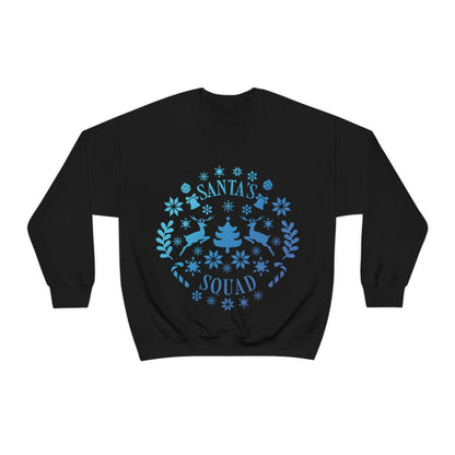 Santa Squad Merry Christmas Team Blue Design Unisex Heavy Blend™ Crewneck Sweatshirt Ichaku [Perfect Gifts Selection]