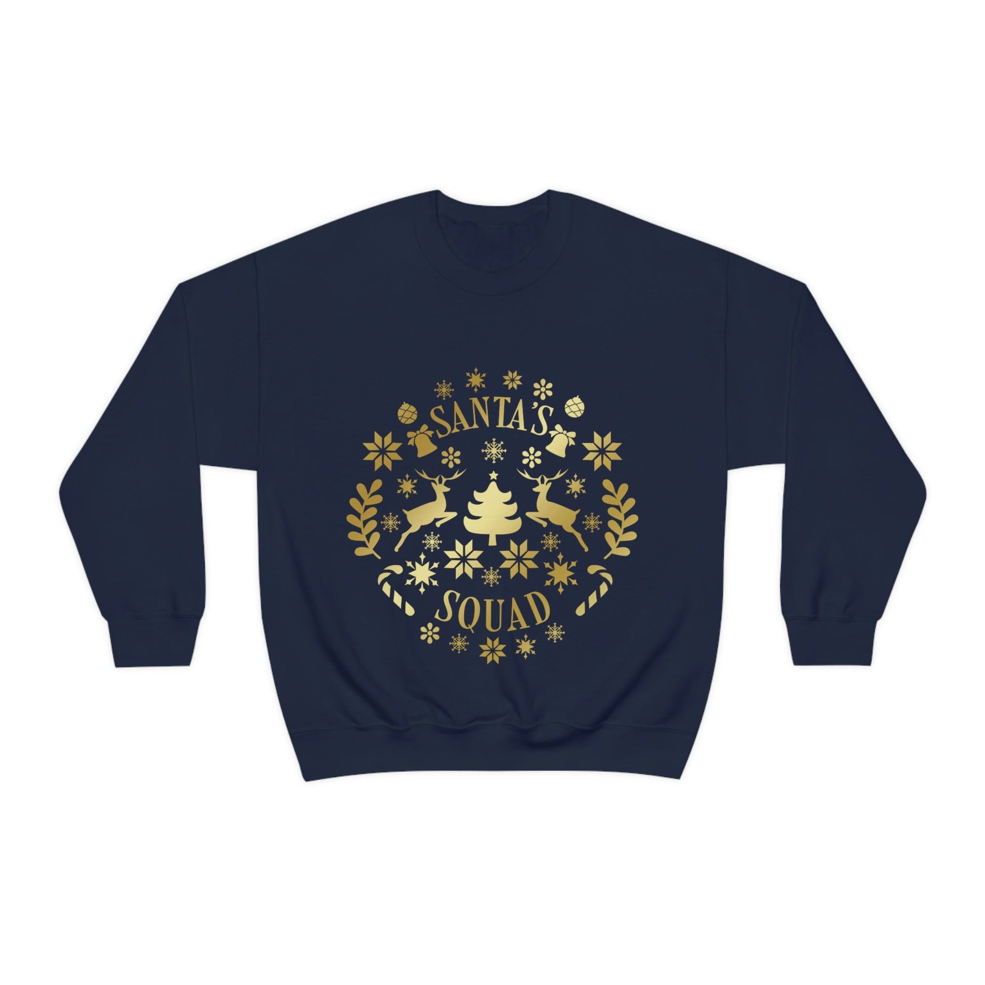 Santa Squad Merry Christmas Team Gold Unisex Heavy Blend™ Crewneck Sweatshirt Ichaku [Perfect Gifts Selection]