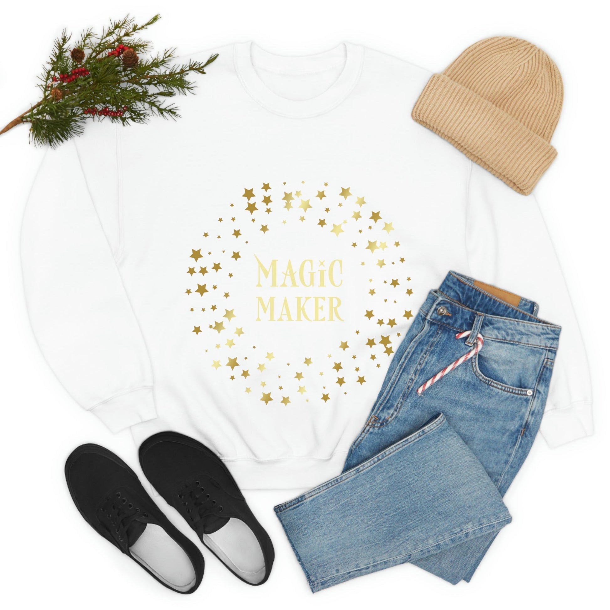 Santa Squad Merry Christmas Team Gold Unisex Heavy Blend™ Crewneck Sweatshirt Ichaku [Perfect Gifts Selection]