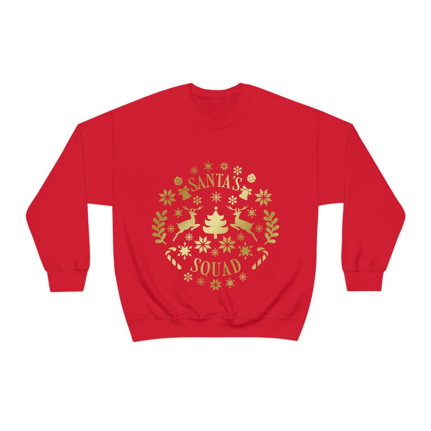 Santa Squad Merry Christmas Team Gold Unisex Heavy Blend™ Crewneck Sweatshirt Ichaku [Perfect Gifts Selection]