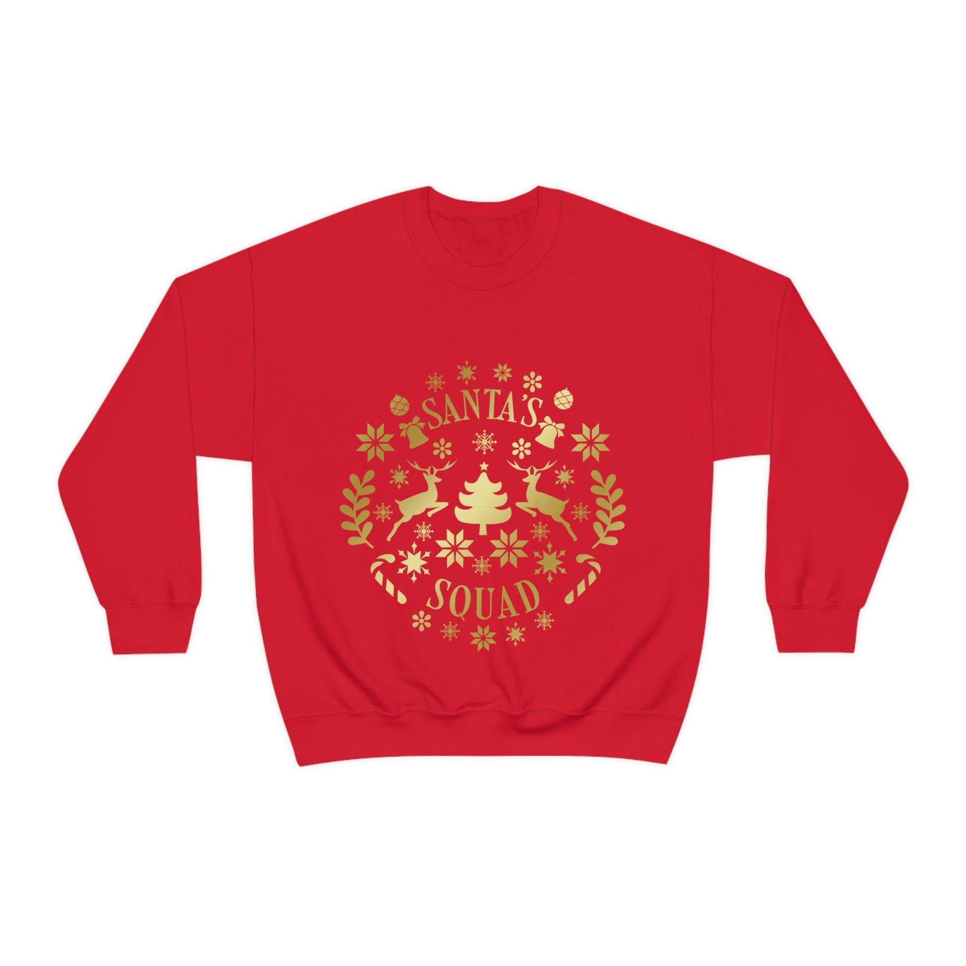 Santa Squad Merry Christmas Team Gold Unisex Heavy Blend™ Crewneck Sweatshirt Ichaku [Perfect Gifts Selection]