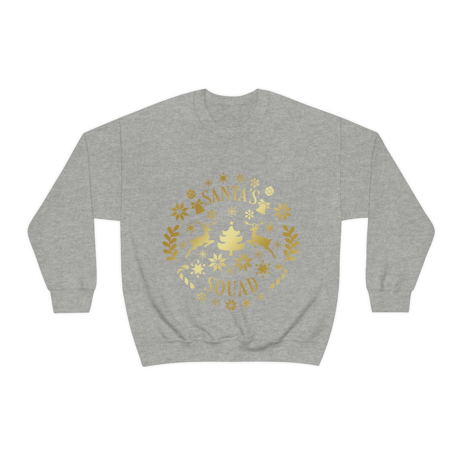 Santa Squad Merry Christmas Team Gold Unisex Heavy Blend™ Crewneck Sweatshirt Ichaku [Perfect Gifts Selection]