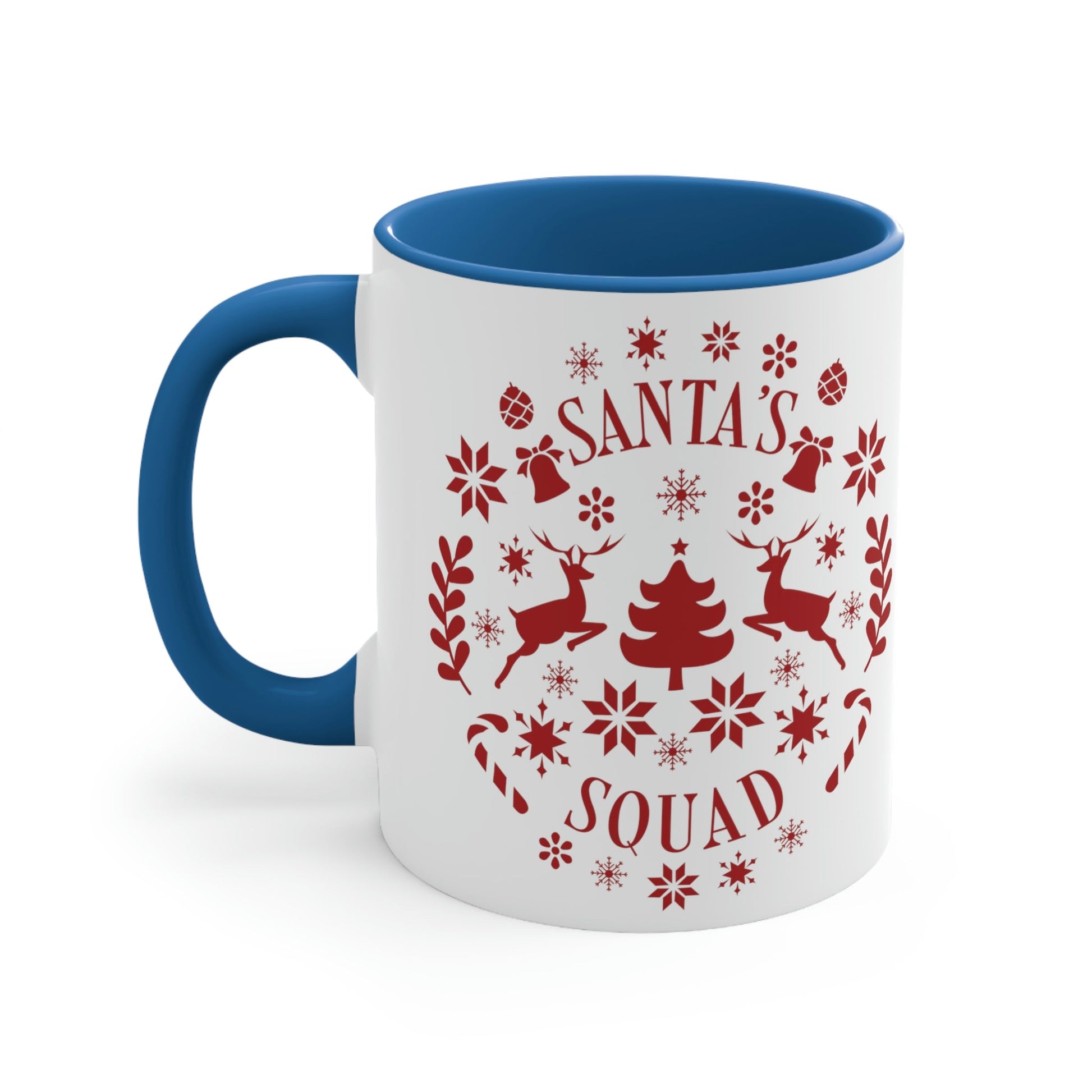 Santa Squad Merry Christmas Team Red Design Classic Accent Coffee Mug 11oz Ichaku [Perfect Gifts Selection]