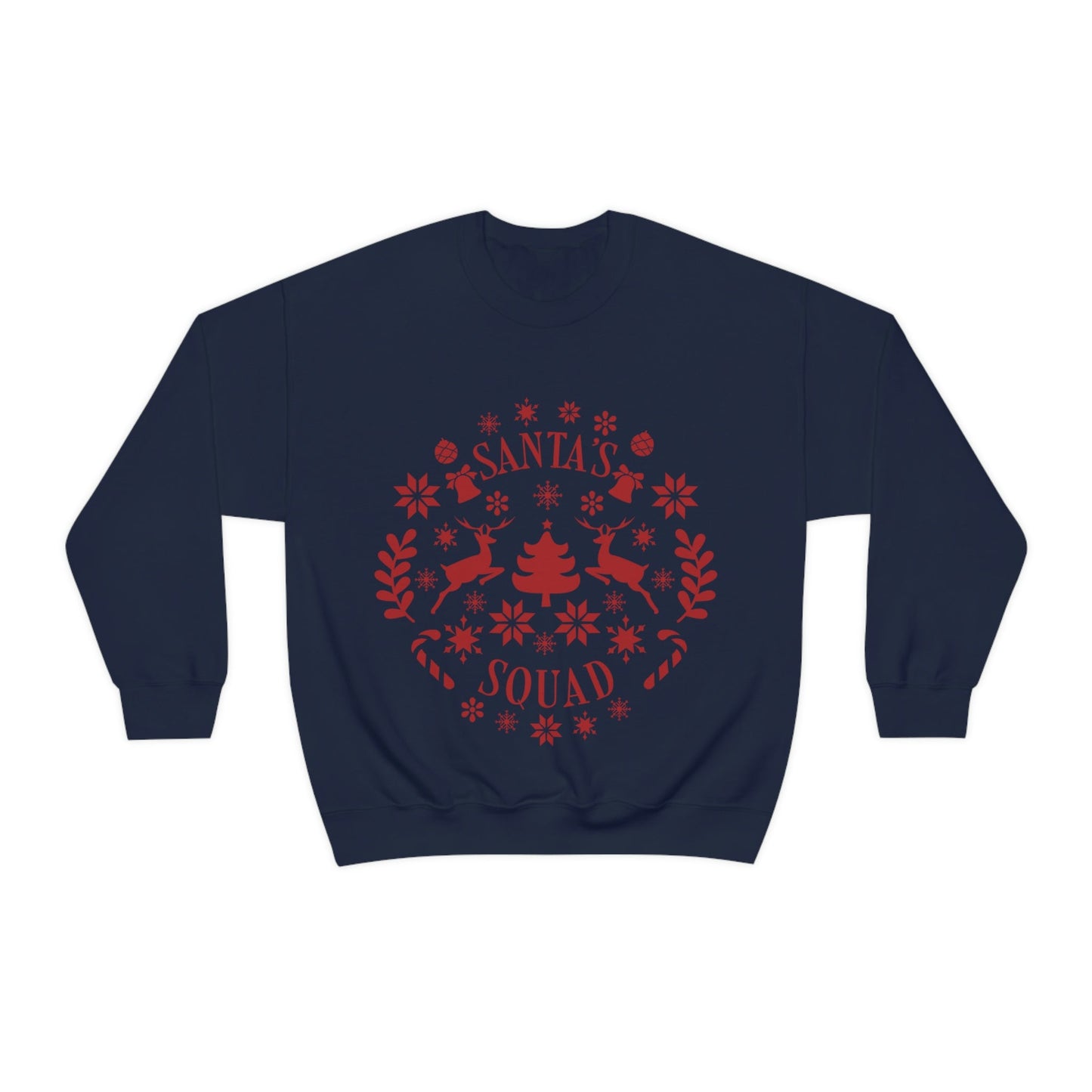 Santa Squad Merry Christmas Team Red Design Unisex Heavy Blend™ Crewneck Sweatshirt Ichaku [Perfect Gifts Selection]