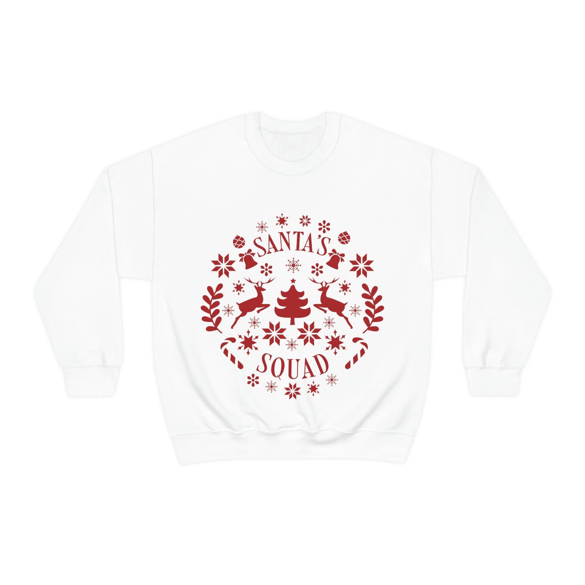 Santa Squad Merry Christmas Team Red Design Unisex Heavy Blend™ Crewneck Sweatshirt Ichaku [Perfect Gifts Selection]