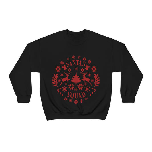 Santa Squad Merry Christmas Team Red Design Unisex Heavy Blend™ Crewneck Sweatshirt Ichaku [Perfect Gifts Selection]