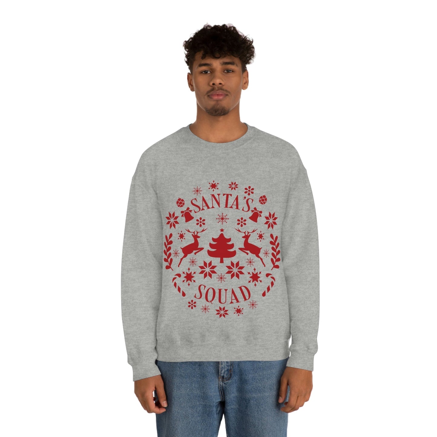 Santa Squad Merry Christmas Team Red Design Unisex Heavy Blend™ Crewneck Sweatshirt Ichaku [Perfect Gifts Selection]