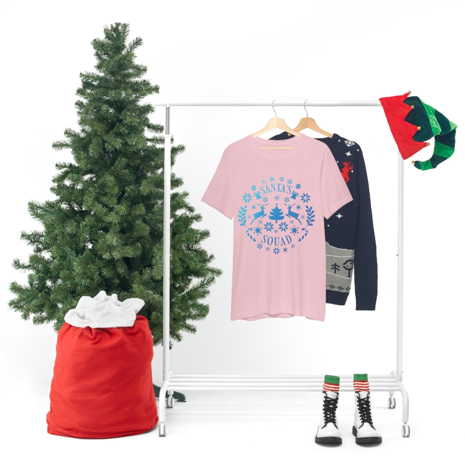 Santa Squad Merry Christmas Team Unisex Jersey Short Sleeve T-Shirt Ichaku [Perfect Gifts Selection]