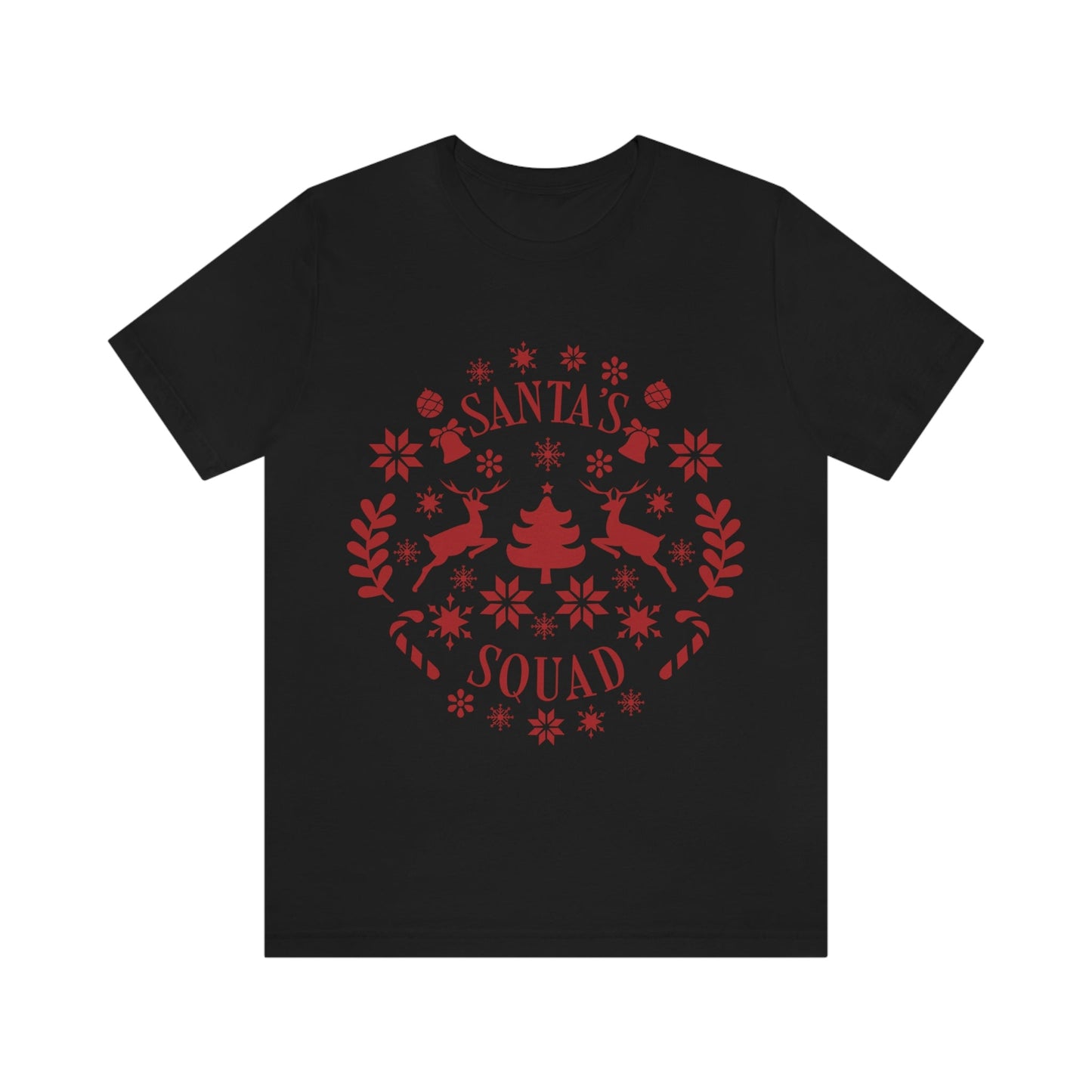 Santa Squad Merry Christmas Team Unisex Jersey Short Sleeve T-Shirt Ichaku [Perfect Gifts Selection]