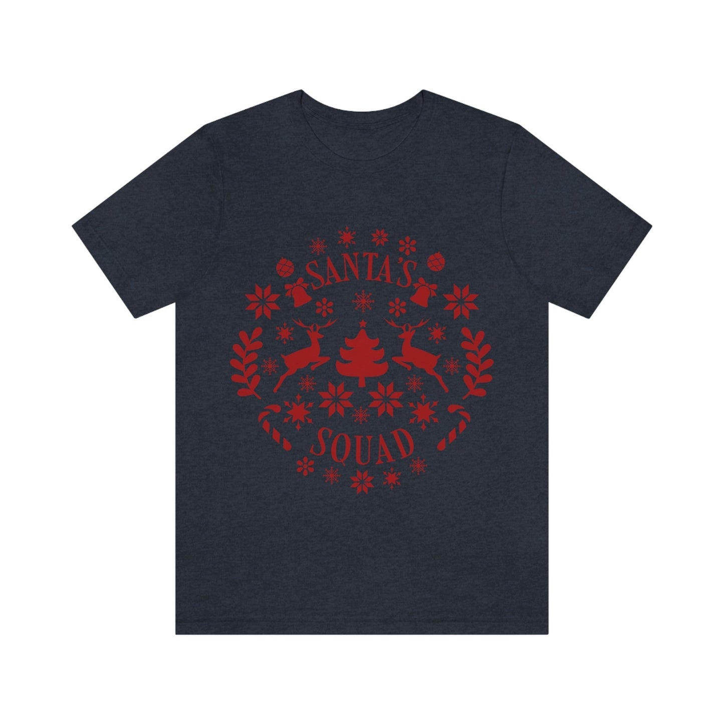 Santa Squad Merry Christmas Team Unisex Jersey Short Sleeve T-Shirt Ichaku [Perfect Gifts Selection]