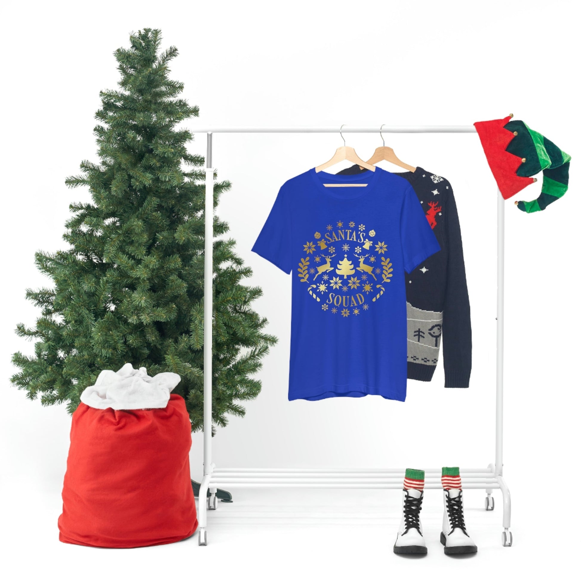 Santa Squad Merry Christmas Team Unisex Jersey Short Sleeve T-Shirt Ichaku [Perfect Gifts Selection]