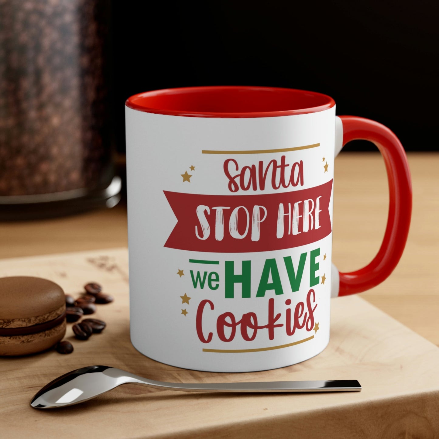 Santa Stop Here We Have Cookies Christmas Quotes Classic Accent Coffee Mug 11oz Ichaku [Perfect Gifts Selection]