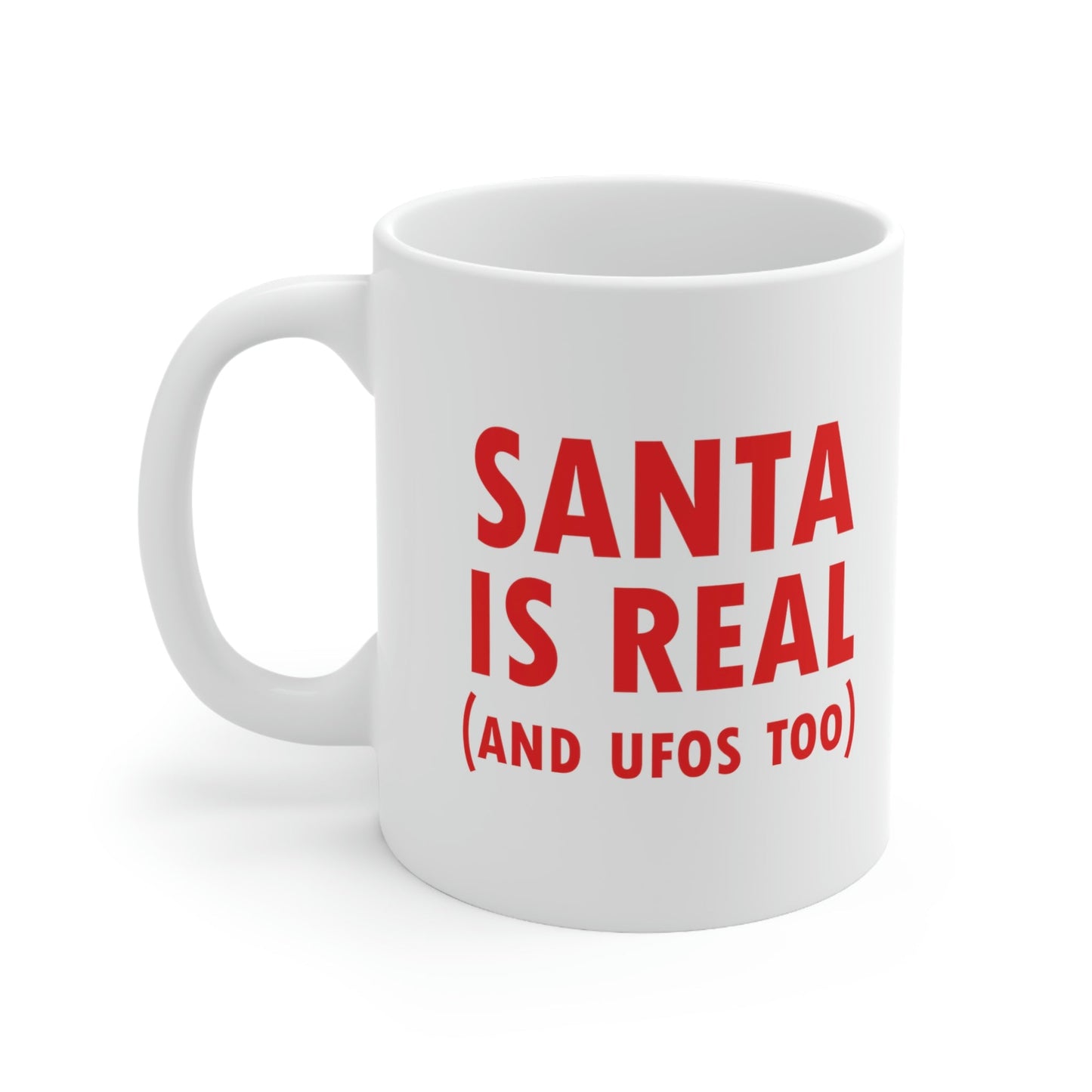 Santa is Real Aliens UFO Lovers Ceramic Mug 11oz Ichaku [Perfect Gifts Selection]