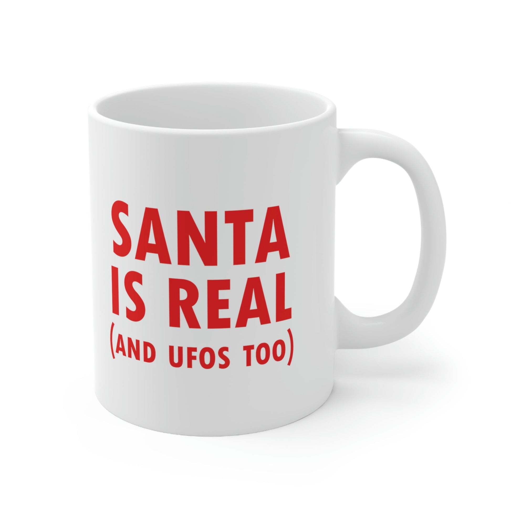 Santa is Real Aliens UFO Lovers Ceramic Mug 11oz Ichaku [Perfect Gifts Selection]
