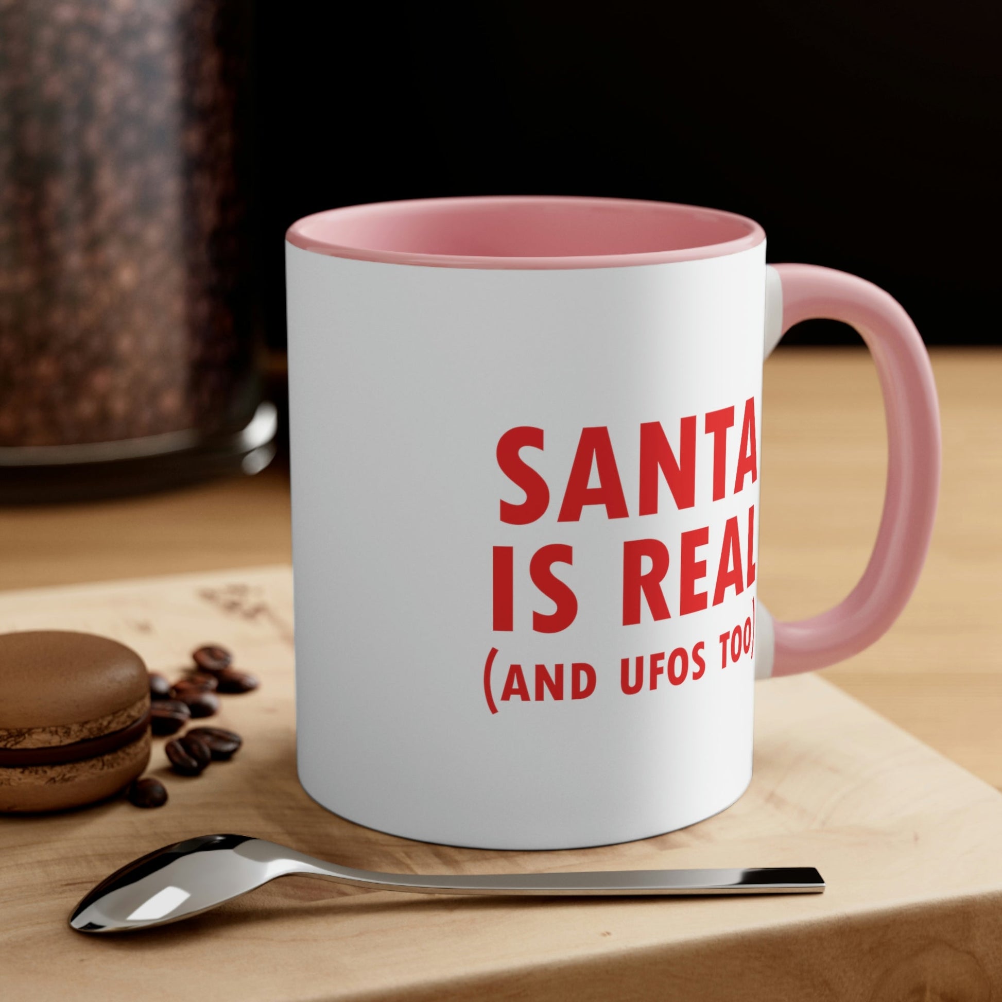 Santa is Real Aliens UFO Lovers Classic Accent Coffee Mug 11oz Ichaku [Perfect Gifts Selection]