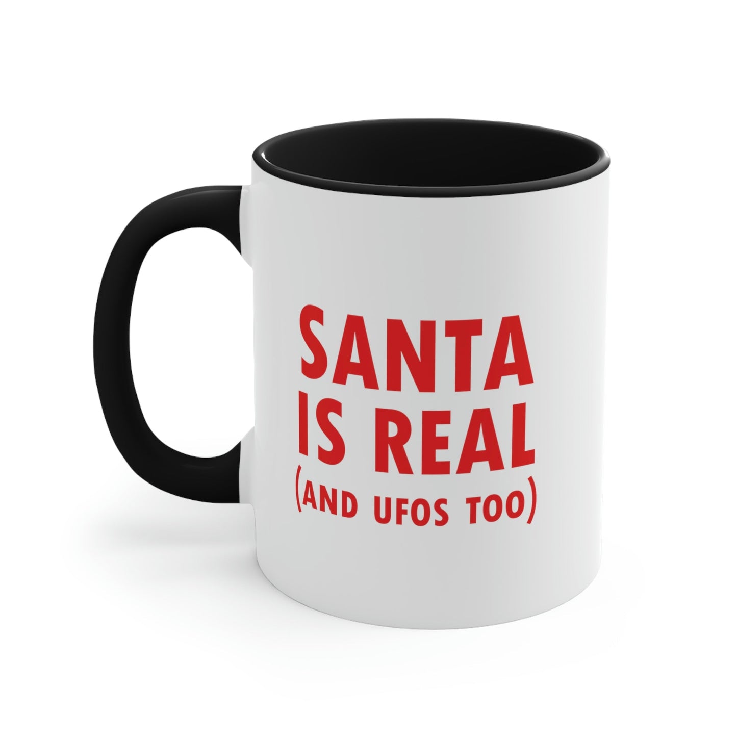 Santa is Real Aliens UFO Lovers Classic Accent Coffee Mug 11oz Ichaku [Perfect Gifts Selection]