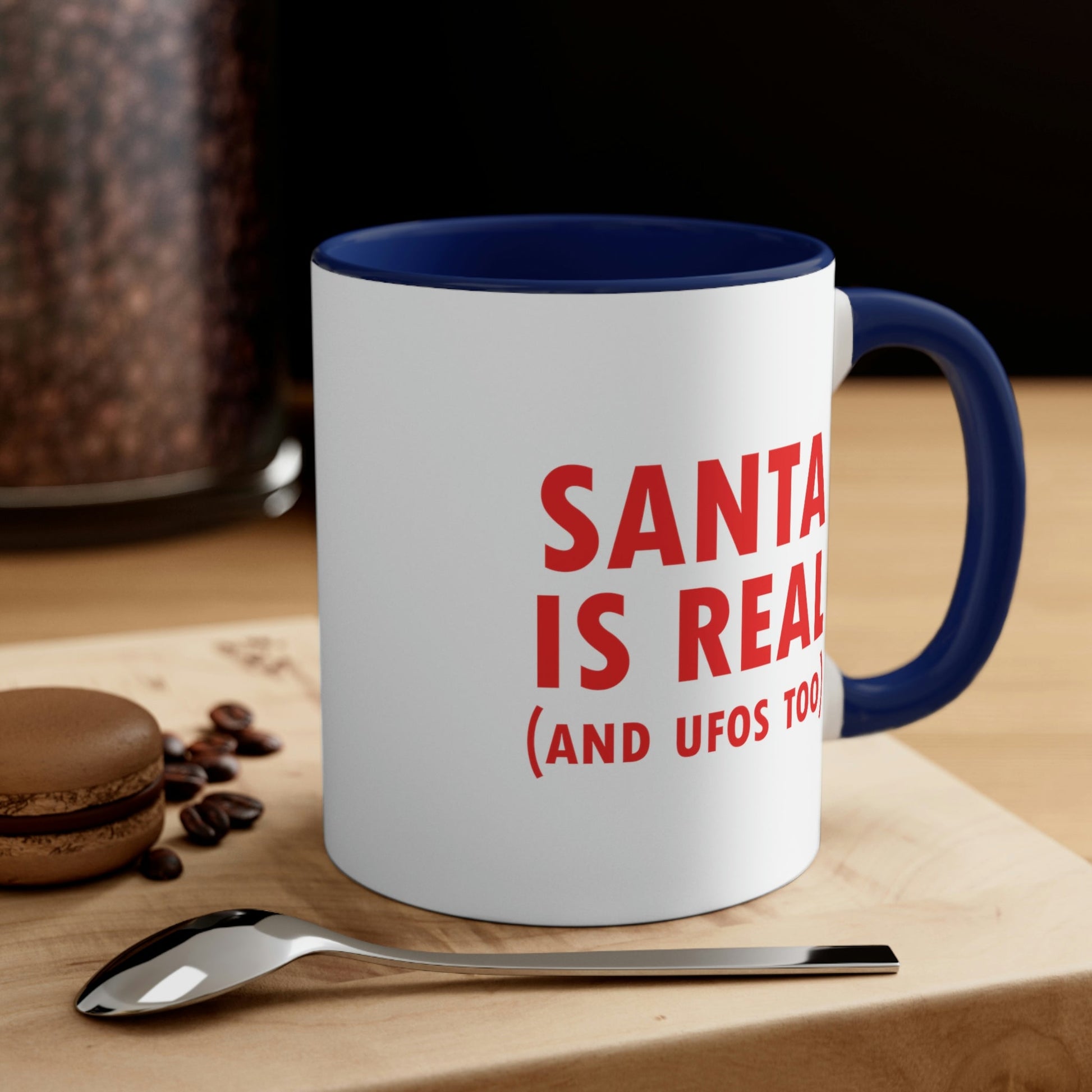 Santa is Real Aliens UFO Lovers Classic Accent Coffee Mug 11oz Ichaku [Perfect Gifts Selection]