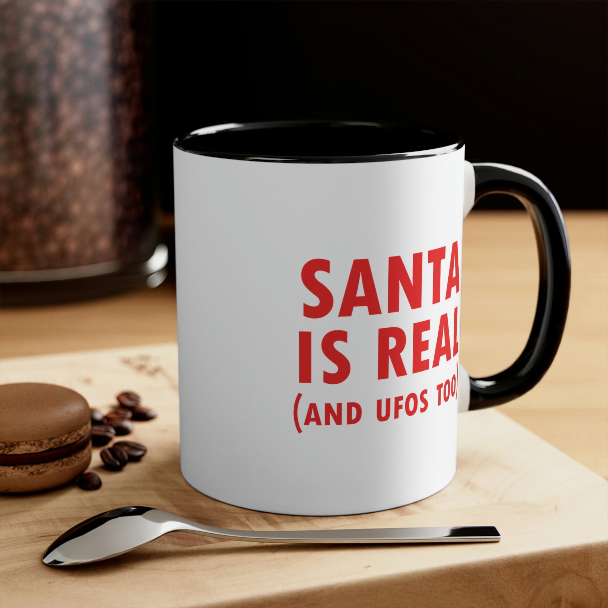 Santa is Real Aliens UFO Lovers Classic Accent Coffee Mug 11oz Ichaku [Perfect Gifts Selection]