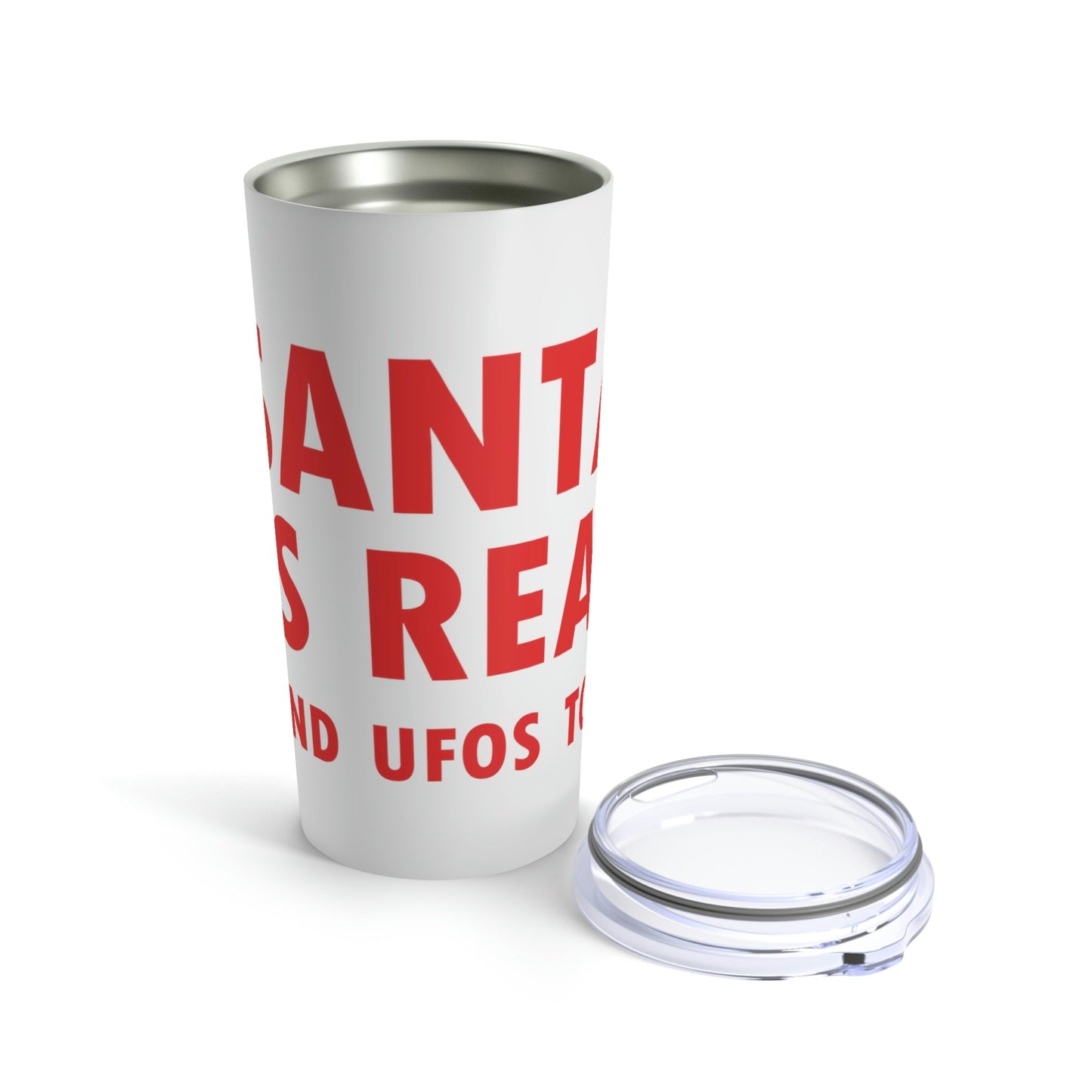Santa is Real Aliens UFO Lovers Stainless Steel Hot or Cold Vacuum Tumbler 20oz Ichaku [Perfect Gifts Selection]