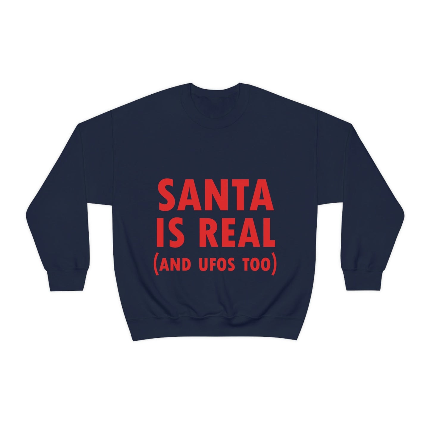 Santa is Real Aliens UFO Lovers Unisex Heavy Blend™ Crewneck Sweatshirt Ichaku [Perfect Gifts Selection]