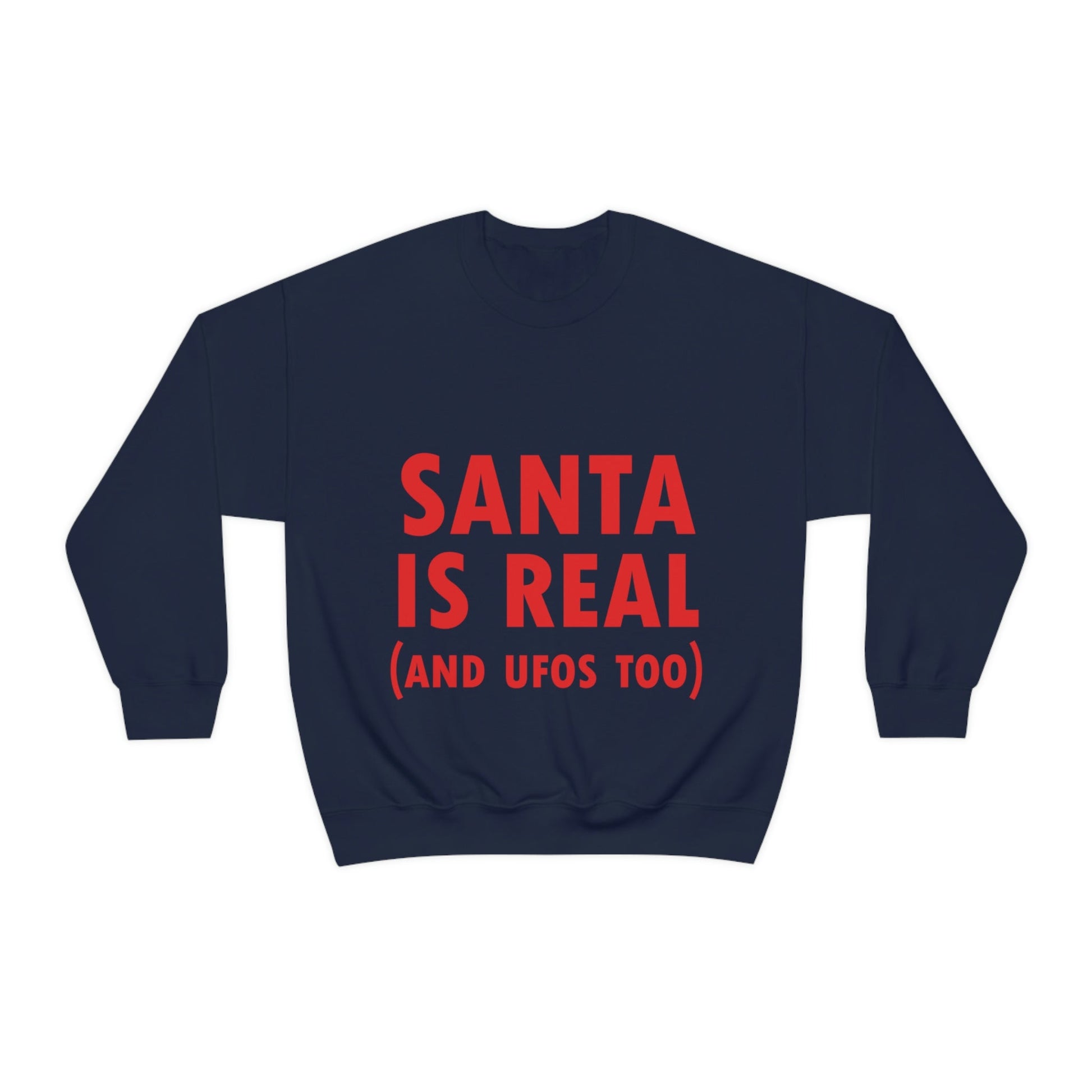 Santa is Real Aliens UFO Lovers Unisex Heavy Blend™ Crewneck Sweatshirt Ichaku [Perfect Gifts Selection]