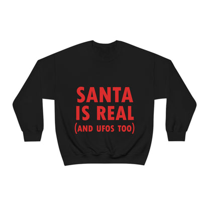 Santa is Real Aliens UFO Lovers Unisex Heavy Blend™ Crewneck Sweatshirt Ichaku [Perfect Gifts Selection]