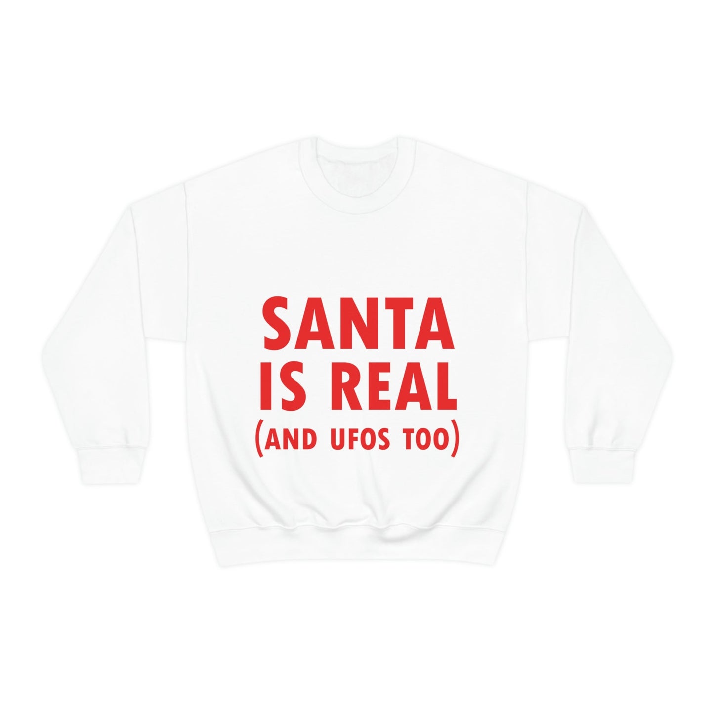 Santa is Real Aliens UFO Lovers Unisex Heavy Blend™ Crewneck Sweatshirt Ichaku [Perfect Gifts Selection]