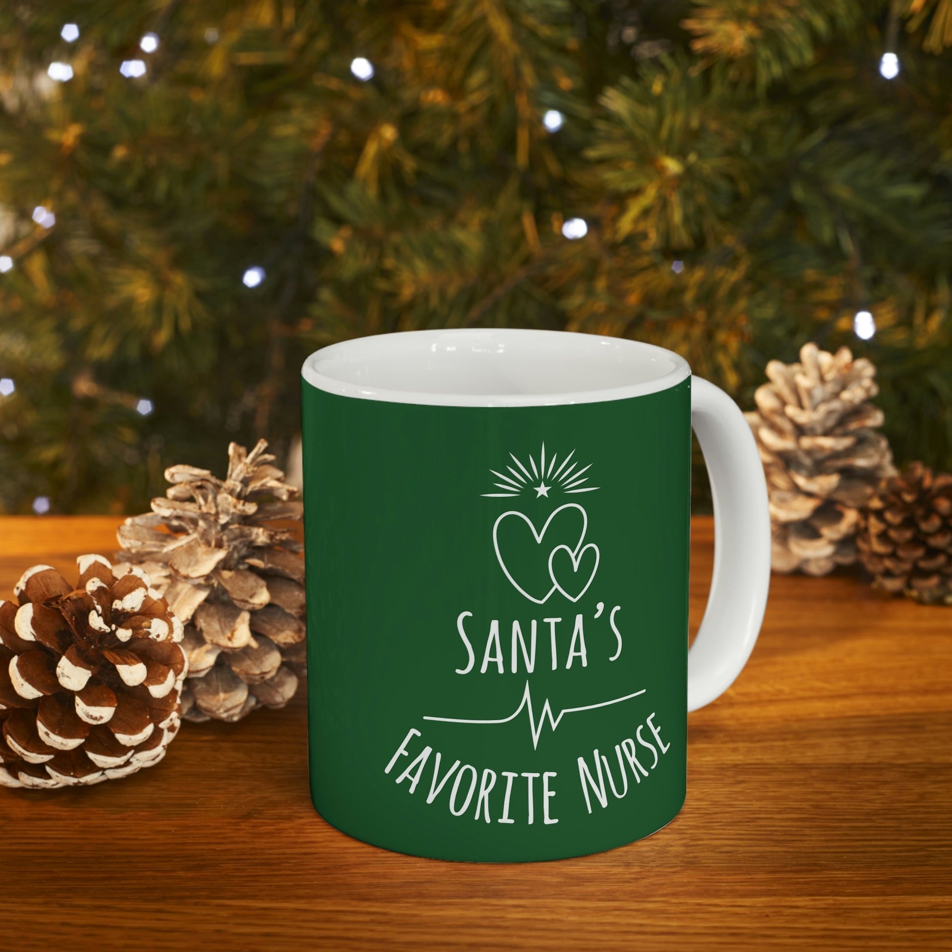 Santa`s Favorite Nurse Christmas is Coming Ceramic Mug 11oz Ichaku [Perfect Gifts Selection]